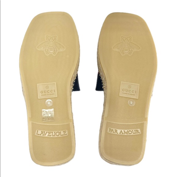 Gucci Web Signature Leather Men’s Slides - Picture 7 of 12